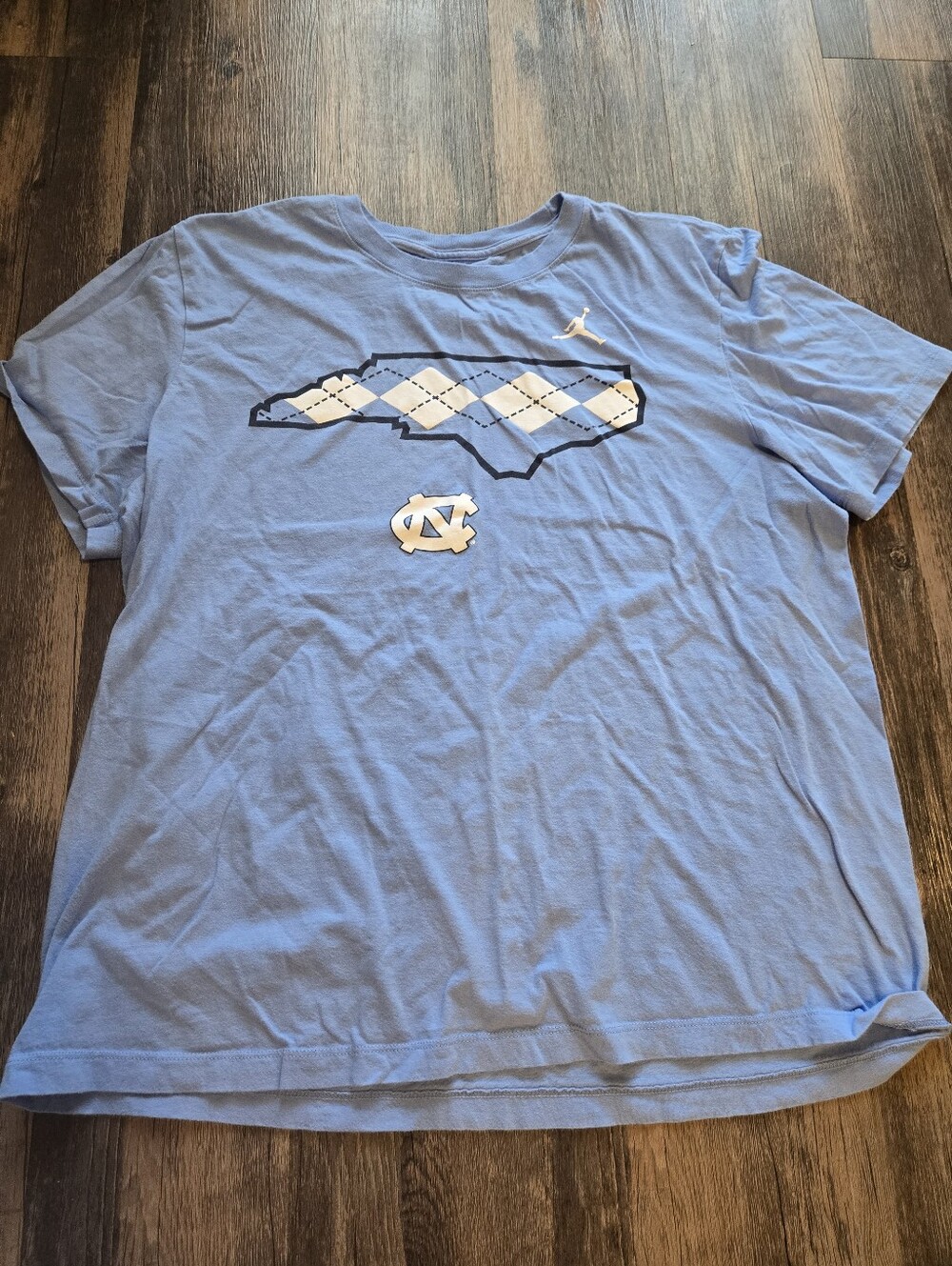 Nike Jordan North Carolina Tar Heels Campus State Shape T-Shirt - Size XL